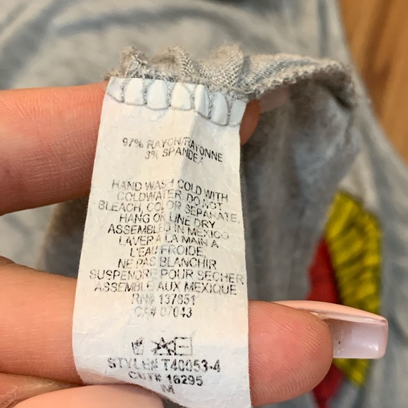 Gaze “Fries” Grey Scoop-neck Short Sleeve Top - Picture 7 of 10